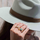 Aqua Chalcedony Gold Ring ~ Delicate ~ 18k Gold Plated ~ Handmade ~ Gemstone ~ Statement  ~ Hippie ~Bohemian~ June Birthstone ~ MR302