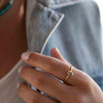 Aqua Chalcedony Gold Ring ~ Delicate ~ 18k Gold Plated ~ Handmade ~ Gemstone ~ Statement  ~ Hippie ~Bohemian~ June Birthstone - MR322