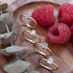Aqua Chalcedony Gold Ring ~ Delicate ~ 18k Gold Plated ~ Handmade ~ Gemstone ~ Statement  ~ Hippie ~Bohemian~ June Birthstone - MR322