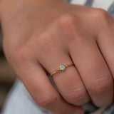 Aqua Chalcedony Gold Ring ~ Delicate ~ 18k Gold Plated ~ Handmade ~ Gemstone~Statement ~Everyday~ Hippie~Bohemian~Stackable ~MR328