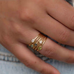Aqua Chalcedony Gold Ring ~ Delicate ~ 18k Gold Plated ~ Handmade ~ Gemstone~Statement ~Everyday~ Hippie~Bohemian~Stackable ~MR328