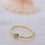 Aqua Chalcedony Gold Ring ~ Delicate ~ 18k Gold Plated ~ Handmade ~ Gemstone~Statement ~Everyday~ Hippie~Bohemian~Stackable ~MR328