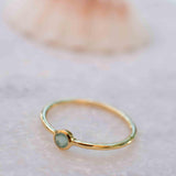 Aqua Chalcedony Gold Ring ~ Delicate ~ 18k Gold Plated ~ Handmade ~ Gemstone~Statement ~Everyday~ Hippie~Bohemian~Stackable ~MR328