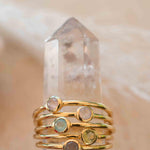 Aqua Chalcedony Gold Ring ~ Delicate ~ 18k Gold Plated ~ Handmade ~ Gemstone~Statement ~Everyday~ Hippie~Bohemian~Stackable ~MR328