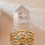 Aqua Chalcedony Gold Ring ~ Delicate ~ 18k Gold Plated ~ Handmade ~ Gemstone~Statement ~Everyday~ Hippie~Bohemian~Stackable ~MR328