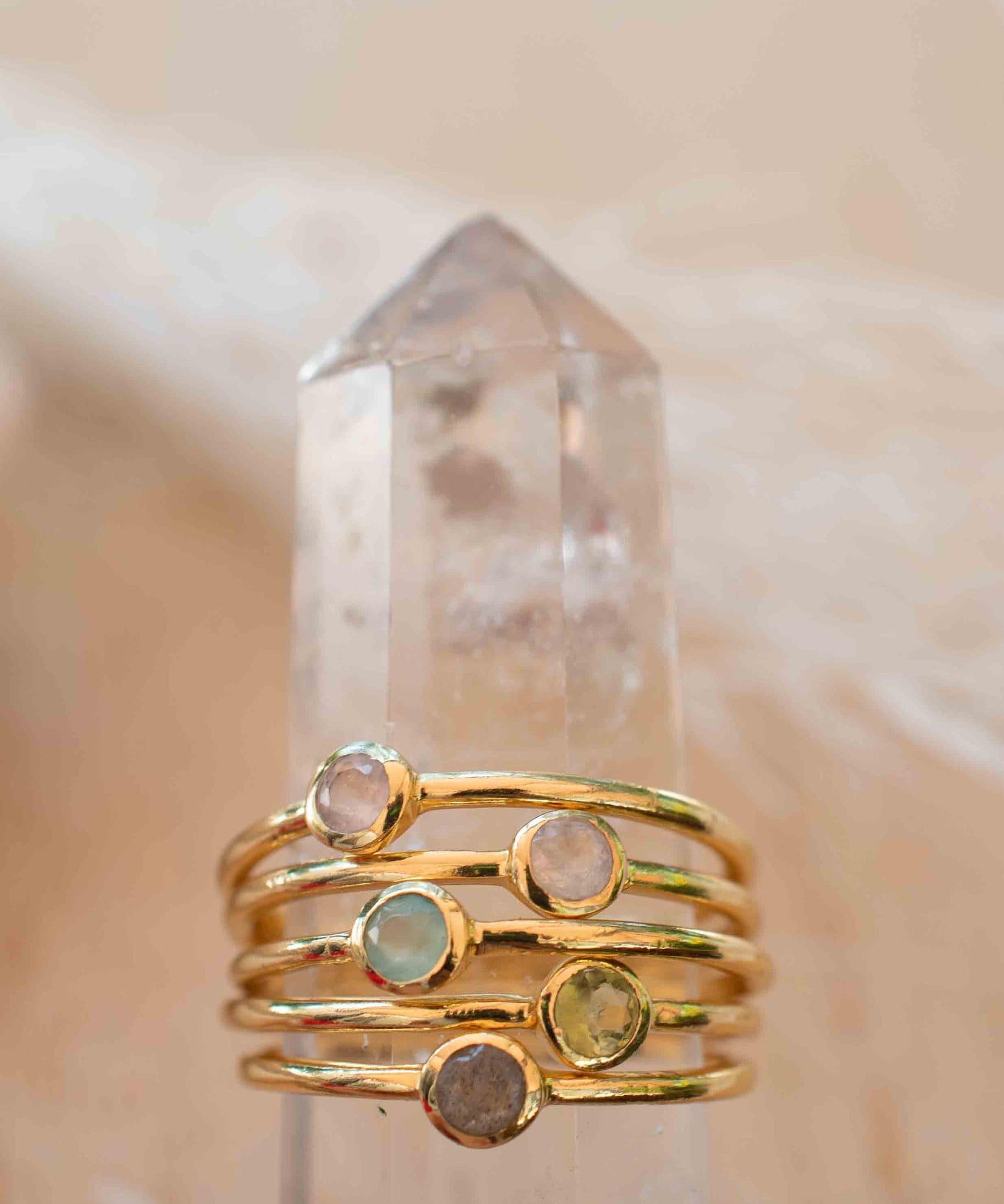 Aqua Chalcedony Gold Ring ~ Delicate ~ 18k Gold Plated ~ Handmade ~ Gemstone~Statement ~Everyday~ Hippie~Bohemian~Stackable ~MR328