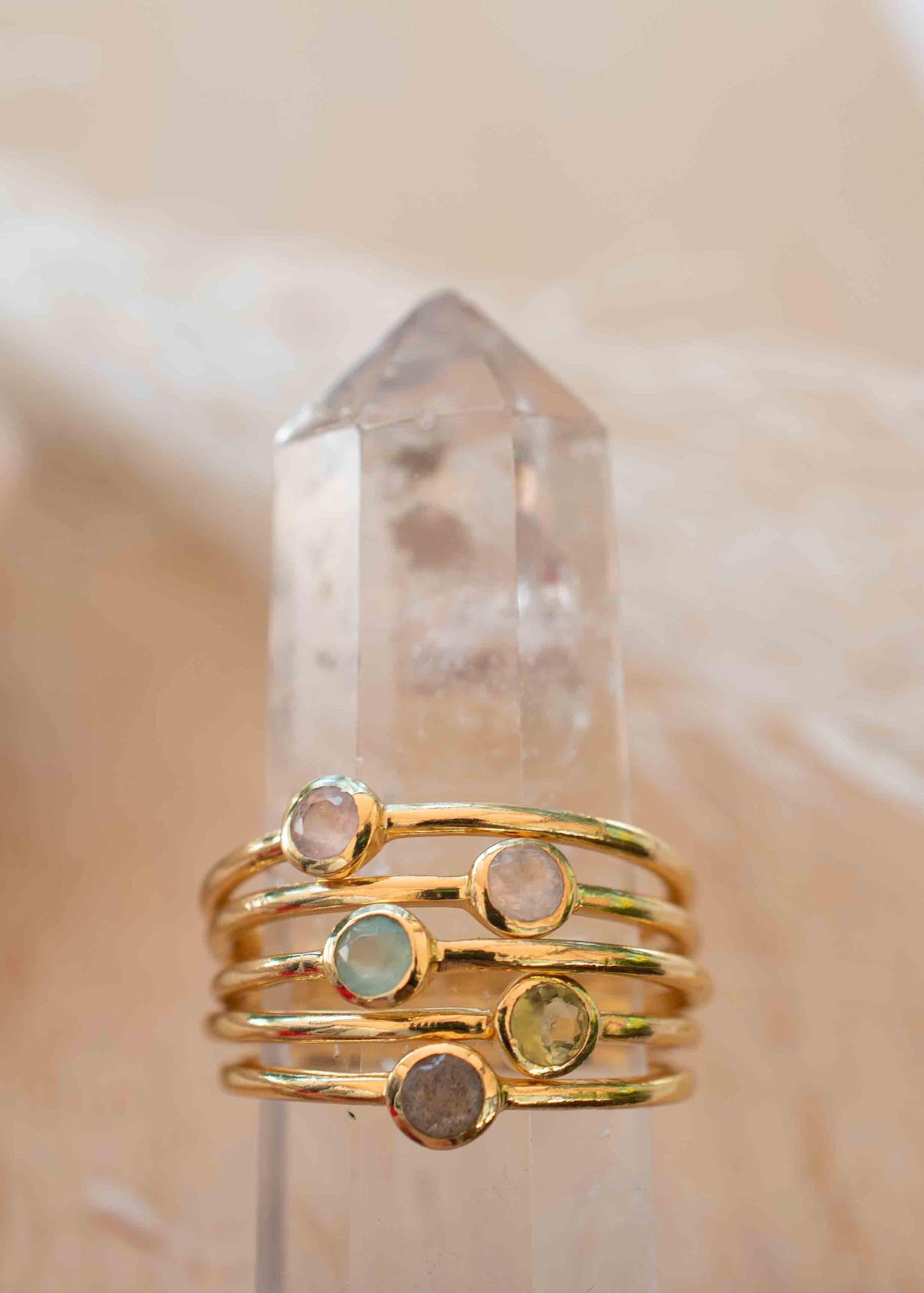 Aqua Chalcedony Gold Ring ~ Delicate ~ 18k Gold Plated ~ Handmade ~ Gemstone~Statement ~Everyday~ Hippie~Bohemian~Stackable ~MR328