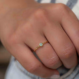 Aqua Chalcedony Gold Ring ~ Delicate ~ 18k Gold Plated ~ Handmade ~ Gemstone~Statement ~Everyday~ Hippie~Bohemian~Stackable ~MR328