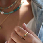 Aqua Chalcedony Gold Ring ~ Delicate ~ 18k Gold Plated ~ Handmade ~ Gemstone~Statement ~Everyday~ Hippie~Bohemian~Stackable ~MR331