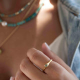Aqua Chalcedony Gold Ring ~ Delicate ~ 18k Gold Plated ~ Handmade ~ Gemstone~Statement ~Everyday~ Hippie~Bohemian~Stackable ~MR331