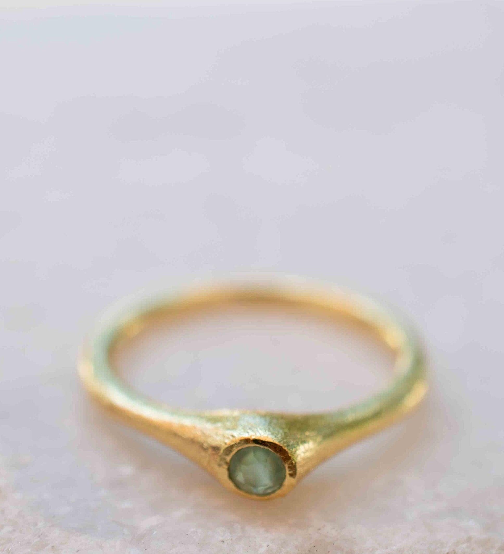 Aqua Chalcedony Gold Ring ~ Delicate ~ 18k Gold Plated ~ Handmade ~ Gemstone~Statement ~Everyday~ Hippie~Bohemian~Stackable ~MR331