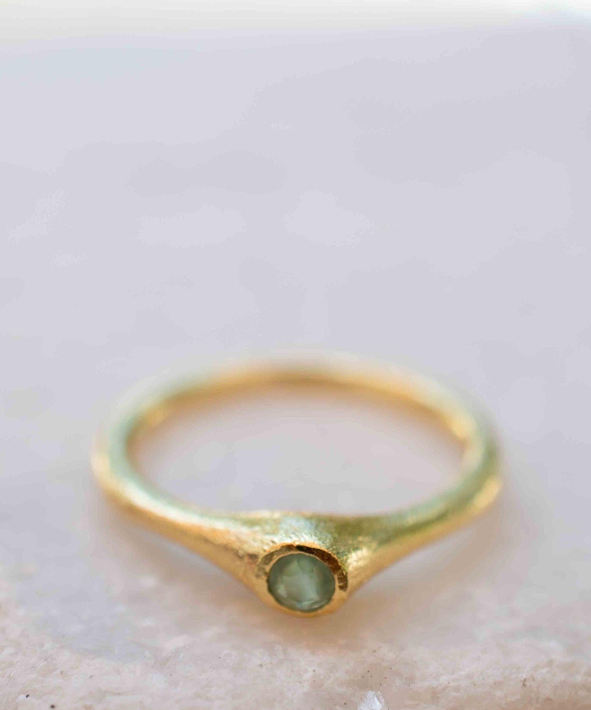 Aqua Chalcedony Gold Ring ~ Delicate ~ 18k Gold Plated ~ Handmade ~ Gemstone~Statement ~Everyday~ Hippie~Bohemian~Stackable ~MR331