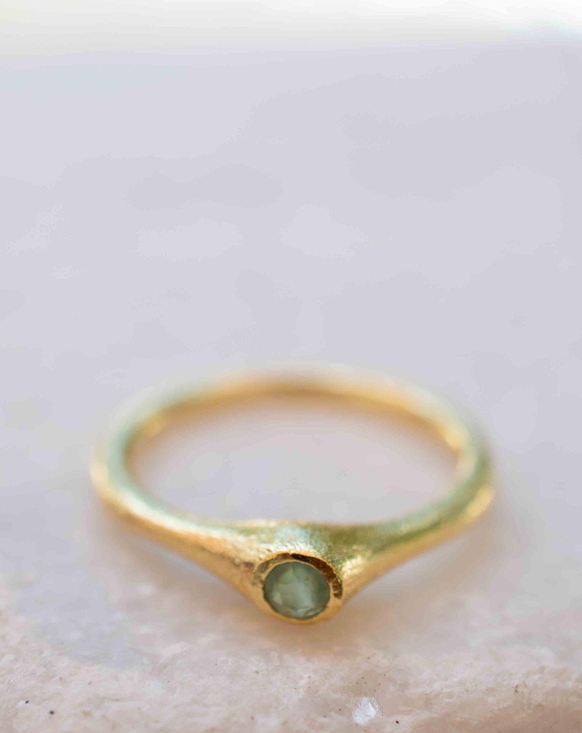 Aqua Chalcedony Gold Ring ~ Delicate ~ 18k Gold Plated ~ Handmade ~ Gemstone~Statement ~Everyday~ Hippie~Bohemian~Stackable ~MR331