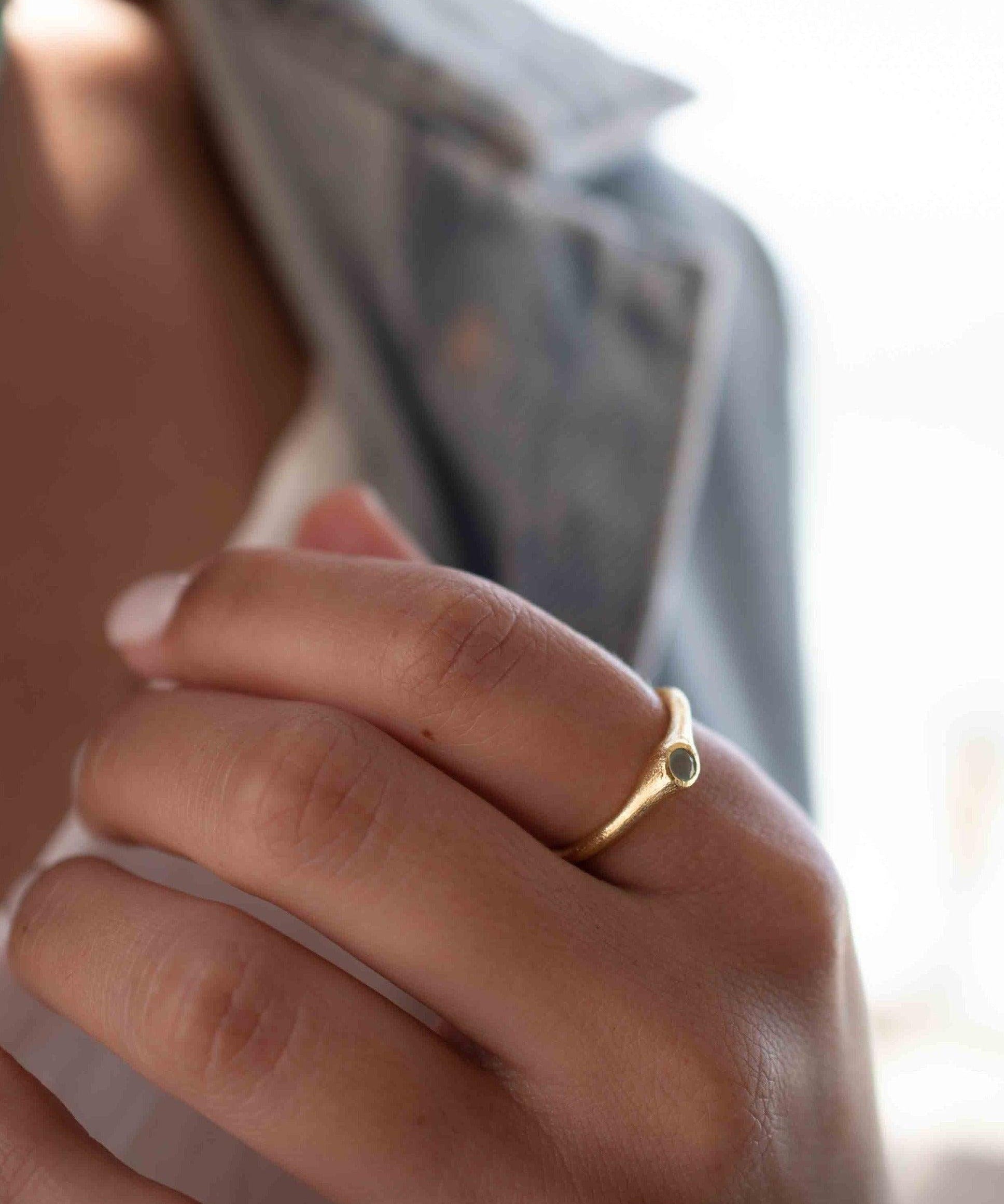 Aqua Chalcedony Gold Ring ~ Delicate ~ 18k Gold Plated ~ Handmade ~ Gemstone~Statement ~Everyday~ Hippie~Bohemian~Stackable ~MR331