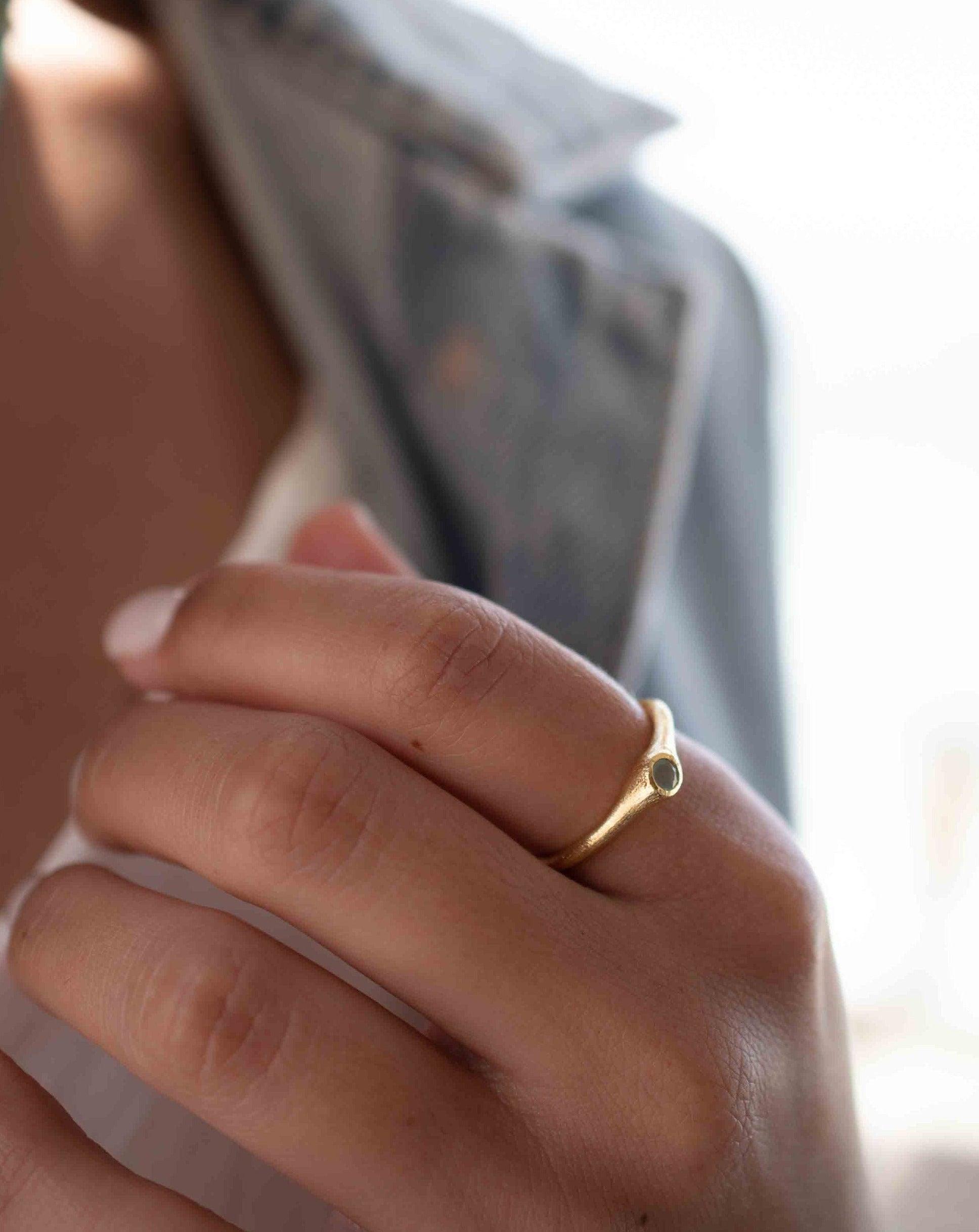 Aqua Chalcedony Gold Ring ~ Delicate ~ 18k Gold Plated ~ Handmade ~ Gemstone~Statement ~Everyday~ Hippie~Bohemian~Stackable ~MR331