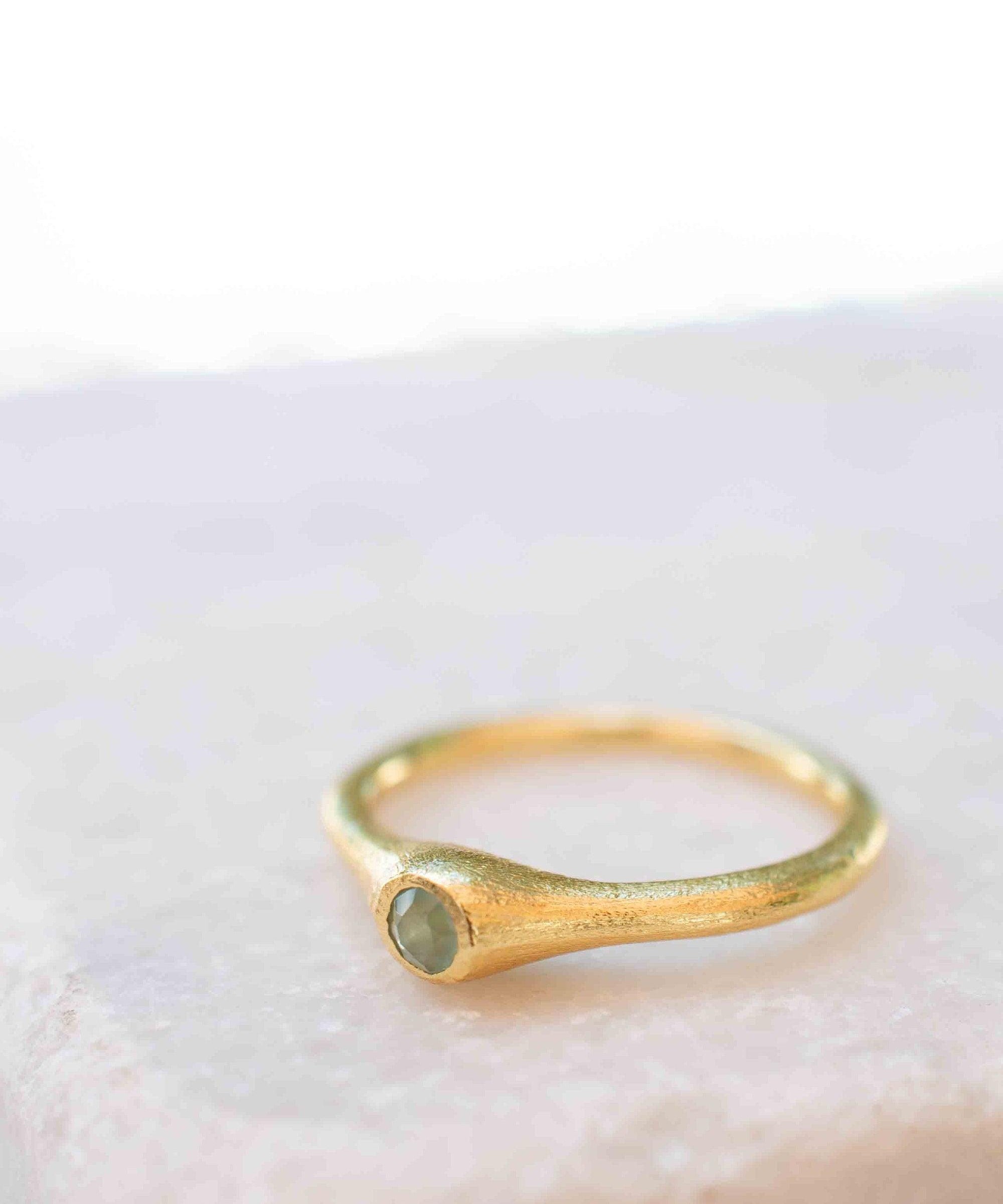 Aqua Chalcedony Gold Ring ~ Delicate ~ 18k Gold Plated ~ Handmade ~ Gemstone~Statement ~Everyday~ Hippie~Bohemian~Stackable ~MR331