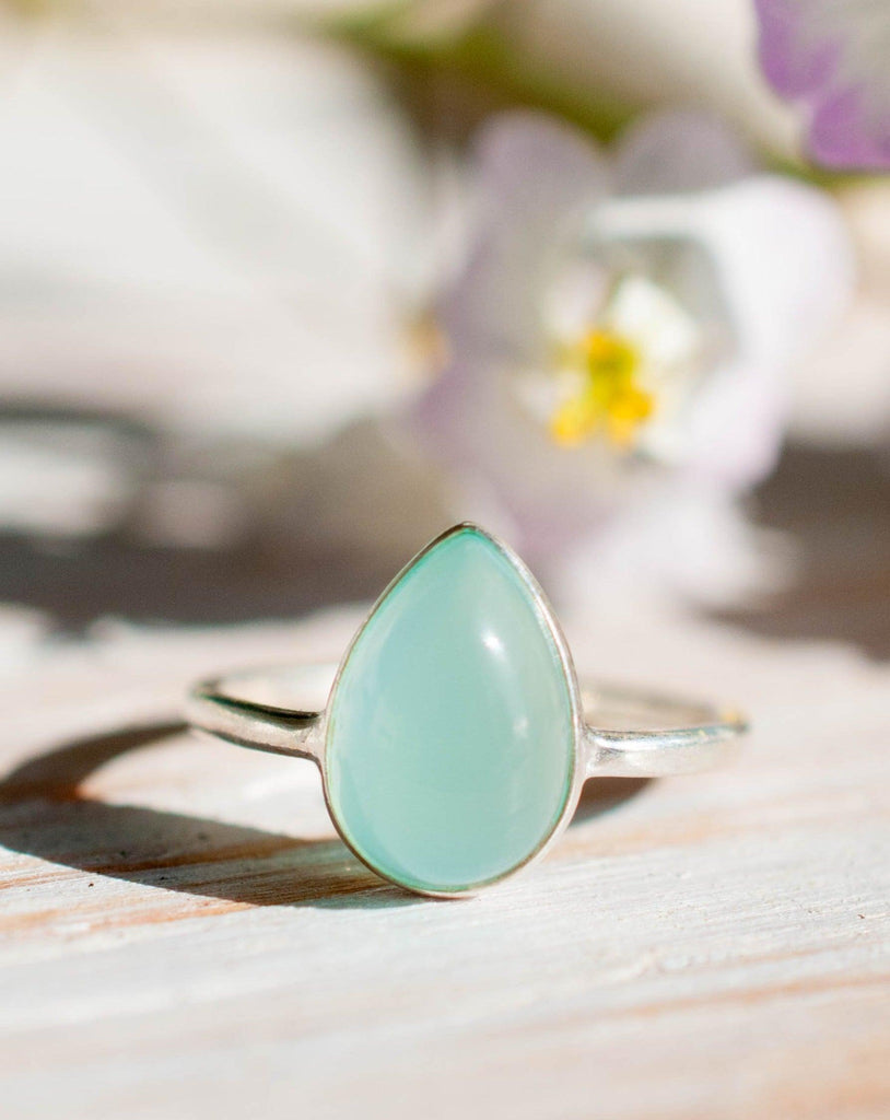 Aqua Chalcedony Ring ~ Sterling Silver 925 ~MR021 - Maresia Jewelry