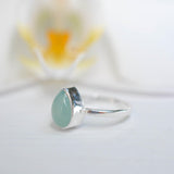 Aqua Chalcedony Ring ~ Sterling Silver 925 ~MR021 - Maresia Jewelry