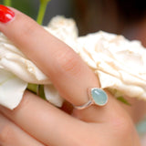 Aqua Chalcedony Ring ~ Sterling Silver 925 ~MR021 - Maresia Jewelry