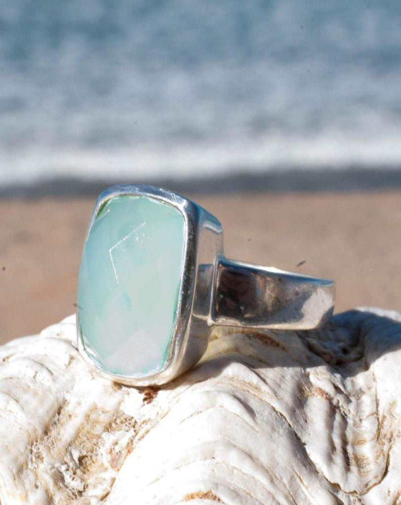 Aqua Chalcedony Ring ~ Sterling Silver 925 ~ MR149 - Maresia Jewelry