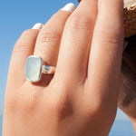 Aqua Chalcedony Ring ~ Sterling Silver 925 ~ MR149 - Maresia Jewelry