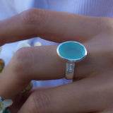 Aqua Chalcedony Ring ~ Sterling Silver 925 ~ MR176 - Maresia Jewelry
