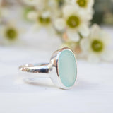 Aqua Chalcedony Ring ~ Sterling Silver 925 ~ MR176 - Maresia Jewelry