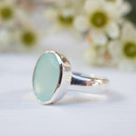 Aqua Chalcedony Ring ~ Sterling Silver 925 ~ MR176 - Maresia Jewelry