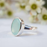 Aqua Chalcedony Ring ~ Sterling Silver 925 ~ MR176 - Maresia Jewelry