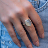 Aqua Chalcedony Ring ~ Sterling Silver 925 ~ MR215 - Maresia Jewelry