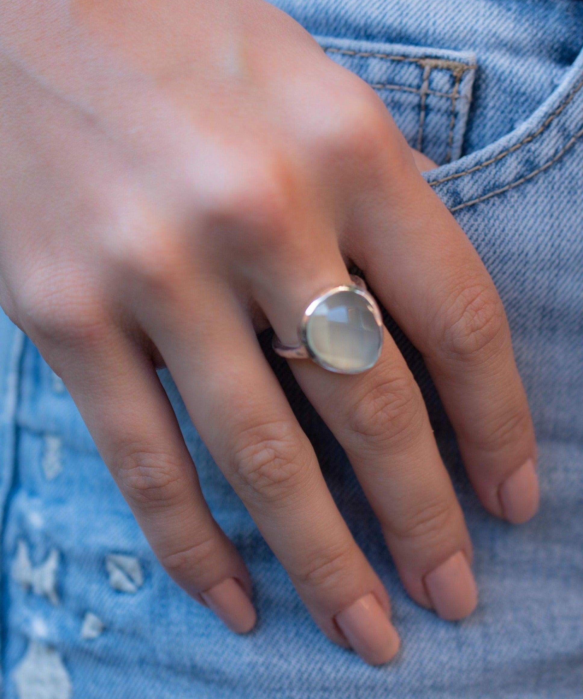 Aqua Chalcedony Ring ~ Sterling Silver 925 ~ MR215 - Maresia Jewelry