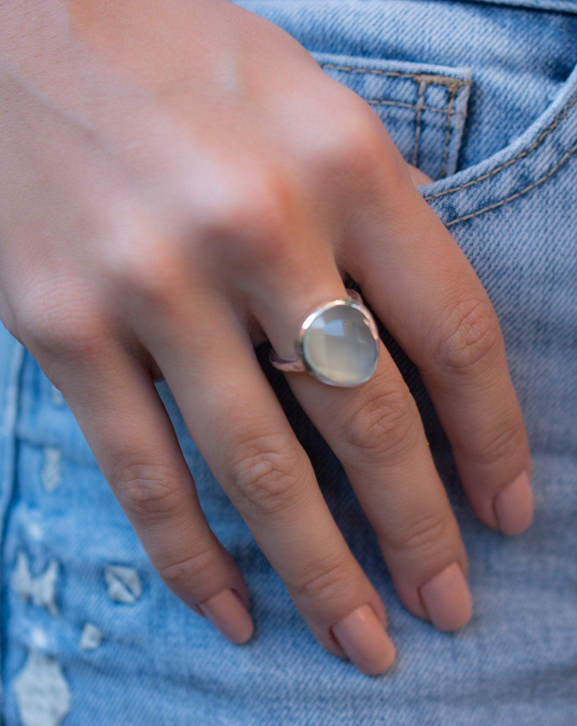 Aqua Chalcedony Ring ~ Sterling Silver 925 ~ MR215 - Maresia Jewelry
