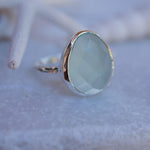 Aqua Chalcedony Ring ~ Sterling Silver 925 ~ MR215 - Maresia Jewelry