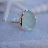 Aqua Chalcedony Ring ~ Sterling Silver 925 ~ MR215 - Maresia Jewelry