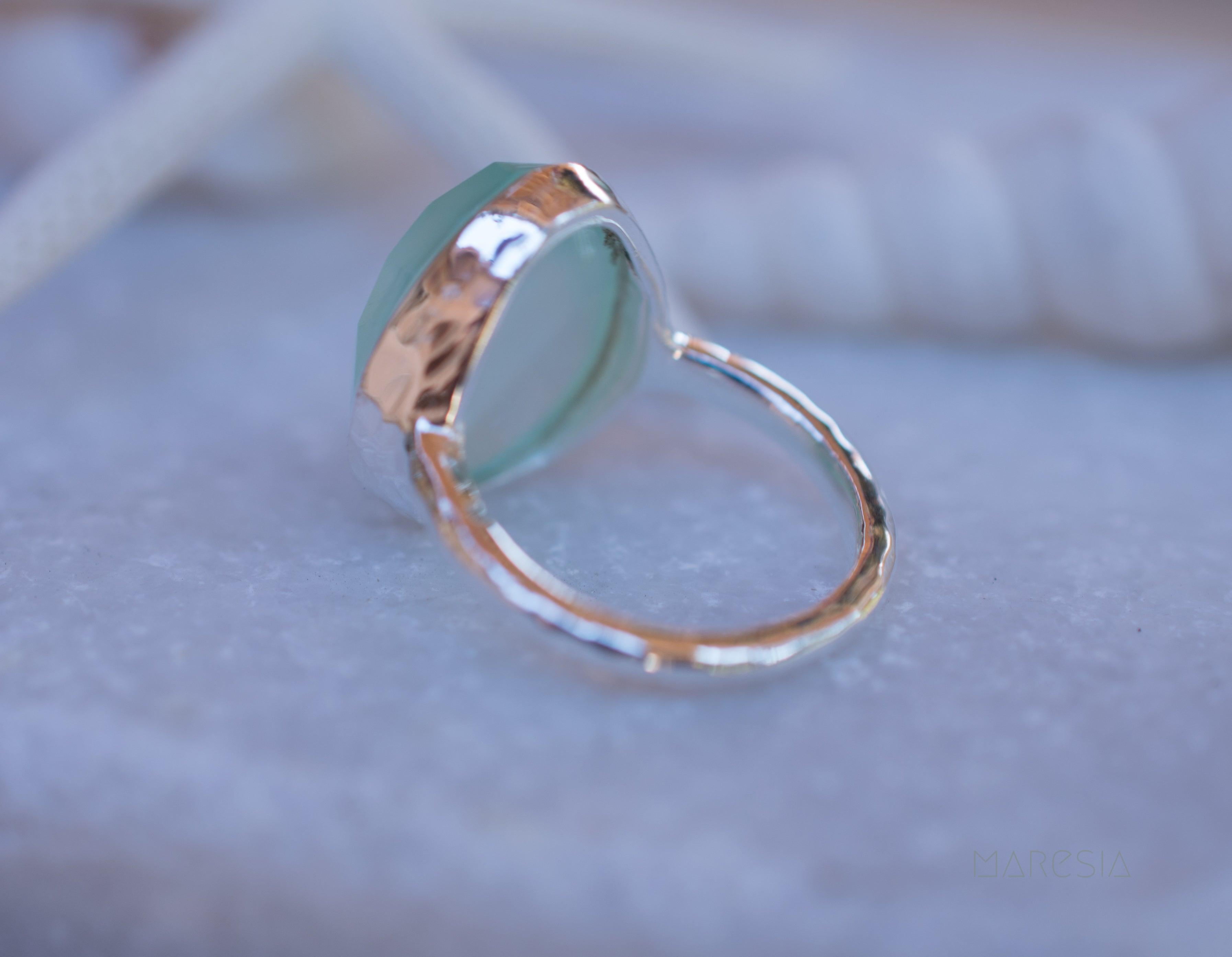Aqua Chalcedony Ring ~ Sterling Silver 925 ~ MR215 - Maresia Jewelry