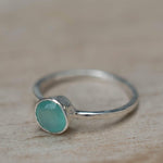Aqua Chalcedony Ring ~ Delicate ~ Sterling Silver 925 ~ Handmade ~ Gemstone~Statement ~Everyday~ Hippie~Bohemian~Stackable MR241