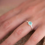 Aqua Chalcedony Ring ~ Delicate ~ Sterling Silver 925 ~ Handmade ~ Gemstone~Statement ~Everyday~ Hippie~Bohemian~Stackable MR241