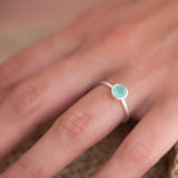 Aqua Chalcedony Ring ~ Delicate ~ Sterling Silver 925 ~ Handmade ~ Gemstone~Statement ~Everyday~ Hippie~Bohemian~Stackable MR241