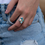 Aqua Chalcedony Ring ~ Delicate ~ Sterling Silver 925 ~ Handmade ~ Gemstone~Statement ~Everyday~ Hippie~Bohemian~Stackable MR241