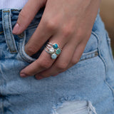 Aqua Chalcedony Ring ~ Delicate ~ Sterling Silver 925 ~ Handmade ~ Gemstone~Statement ~Everyday~ Hippie~Bohemian~Stackable MR241