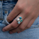 Aqua Chalcedony Ring ~ Delicate ~ Sterling Silver 925 ~ Handmade ~ Gemstone~Statement ~Everyday~ Hippie~Bohemian~Stackable MR241