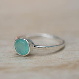Aqua Chalcedony Ring ~ Delicate ~ Sterling Silver 925 ~ Handmade ~ Gemstone~Statement ~Everyday~ Hippie~Bohemian~Stackable MR241