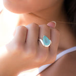 Aqua Chalcedony Ring ~ Sterling Silver 925 ~MR270 - Maresia Jewelry