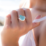 Aqua Chalcedony Ring ~ Sterling Silver 925 ~MR270 - Maresia Jewelry