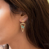 Aqua Chalcedony, Ruby, Blue Chalcedony, Rose quartz Triangle Gold Vermeil Earrings ~ ME061 - Maresia Jewelry