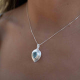 Labradorite, Aqua Chalcedony, Rose Quartz, Moonstone ~ Tear Drop ~ Sterling Silver ~ Charm ~ Layered ~ minimalist ~ delicate MP016