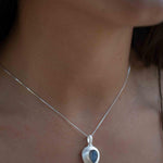 Labradorite, Aqua Chalcedony, Rose Quartz, Moonstone ~ Tear Drop ~ Sterling Silver ~ Charm ~ Layered ~ minimalist ~ delicate MP016