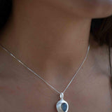 Labradorite, Aqua Chalcedony, Rose Quartz, Moonstone ~ Tear Drop ~ Sterling Silver ~ Charm ~ Layered ~ minimalist ~ delicate MP016