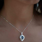 Labradorite, Aqua Chalcedony, Rose Quartz, Moonstone ~ Tear Drop ~ Sterling Silver ~ Charm ~ Layered ~ minimalist ~ delicate MP016