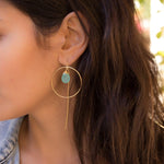 Aqua Chalcedony Threader Earrings ~ 18k Gold Plated Earrings ~ ME107 - Maresia Jewelry